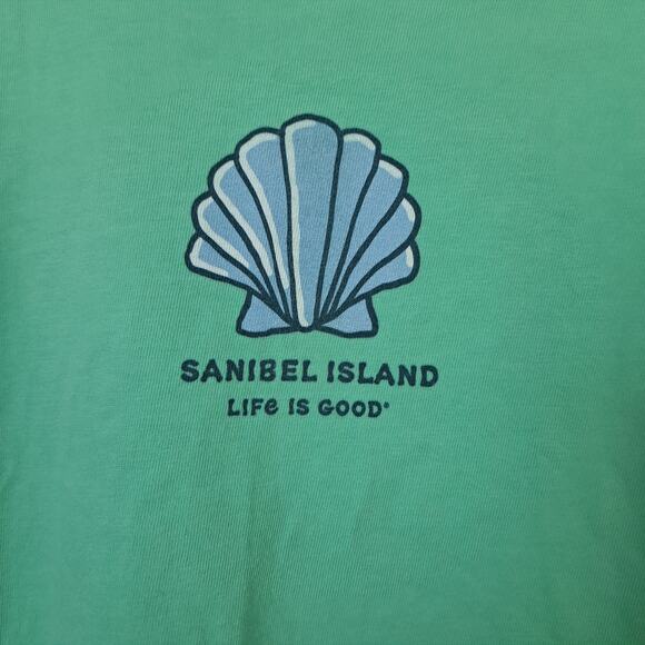 Life is Good Sanibel Island Green Tee Women's Small Short Sleeve Shells - Picture 3 of 7